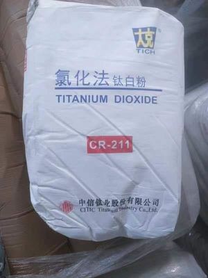 TIO2 Chloride Rutile Titanium Dioxide CR-211 Wit Pigment Voor PC Uitstekende temperatuurbestendigheid