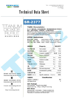 Origineel Schilderij TIO2 Rutiel Titaniumdioxide Pigment Sr-2377 Doguide Tio2