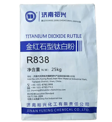 Bluestar Jinan Yuxing R838 Rutieltitaniumdioxide met Si-Al Anorganische + Organische samengestelde oppervlaktebehandeling voor een hoog wit en uitstekende dispergeerbaarheid in watergebaseerde systemen